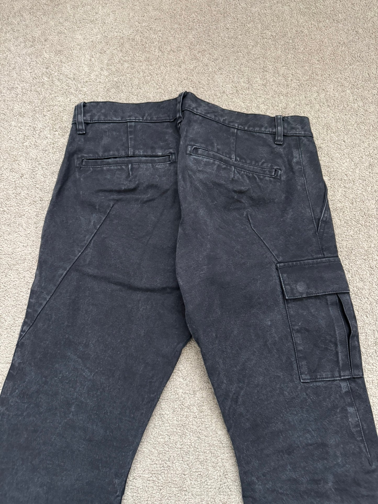 Kazuyuki Kumagai Attachment Overdyed J-Cut Cargo Denim Jeans
