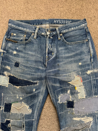 Hysteric Glamour Patchwork Repaired Studded Denim Jeans