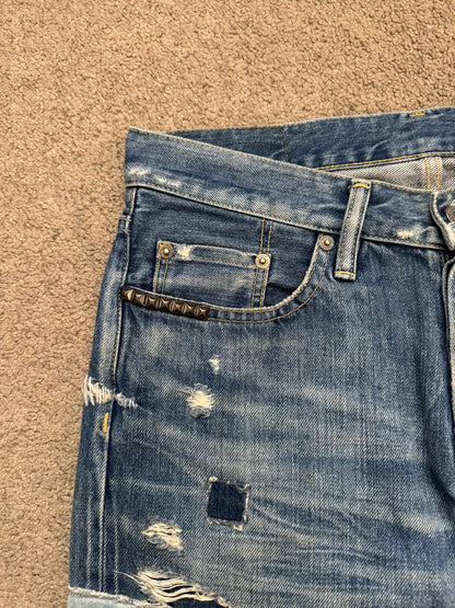 Hysteric Glamour Patchwork Repaired Studded Denim Jeans