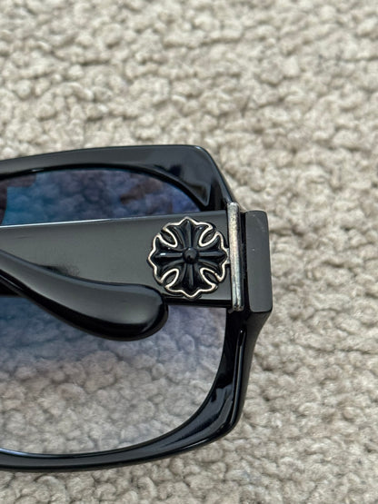 Chrome Hearts "Golden Valley" Cross Shield Sunglasses