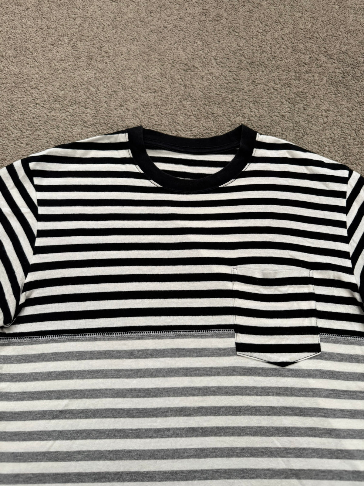 FW11 Comme Des Garcons Homme Split Striped Pocket T Shirt