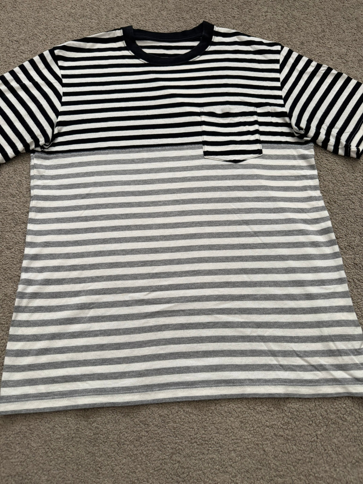 FW11 Comme Des Garcons Homme Split Striped Pocket T Shirt