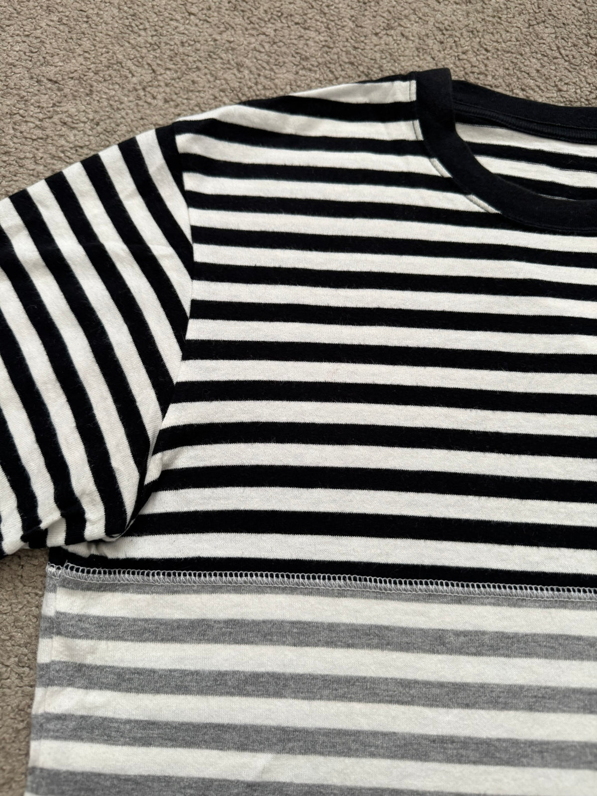 FW11 Comme Des Garcons Homme Split Striped Pocket T Shirt