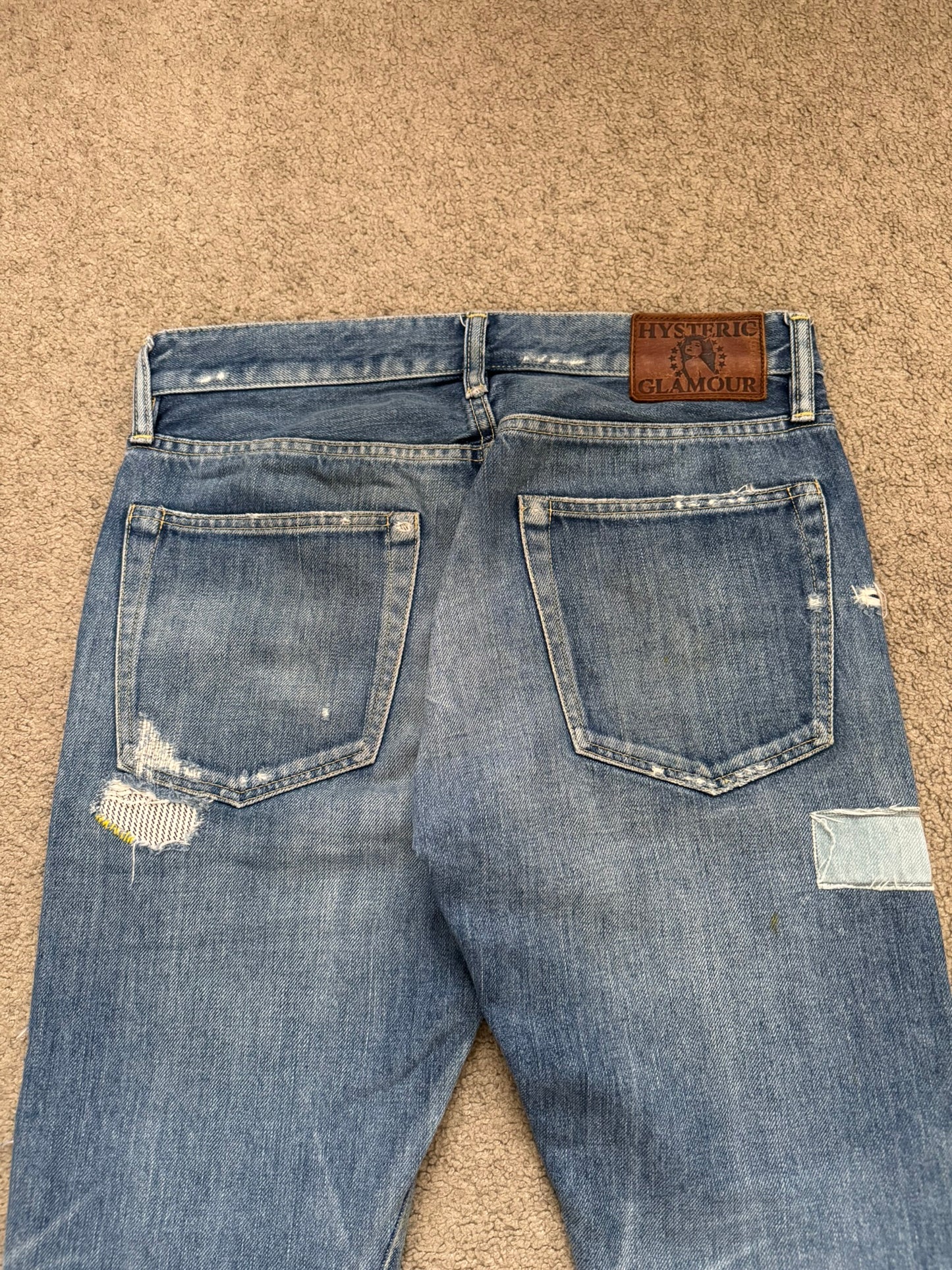 Hysteric Glamour Patchwork Repaired Studded Denim Jeans