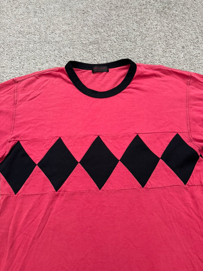 SS03 Comme Des Garcons Homme Plus Red Argyle Ringer T Shirt