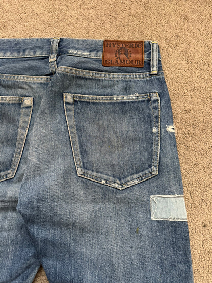 Hysteric Glamour Patchwork Repaired Studded Denim Jeans