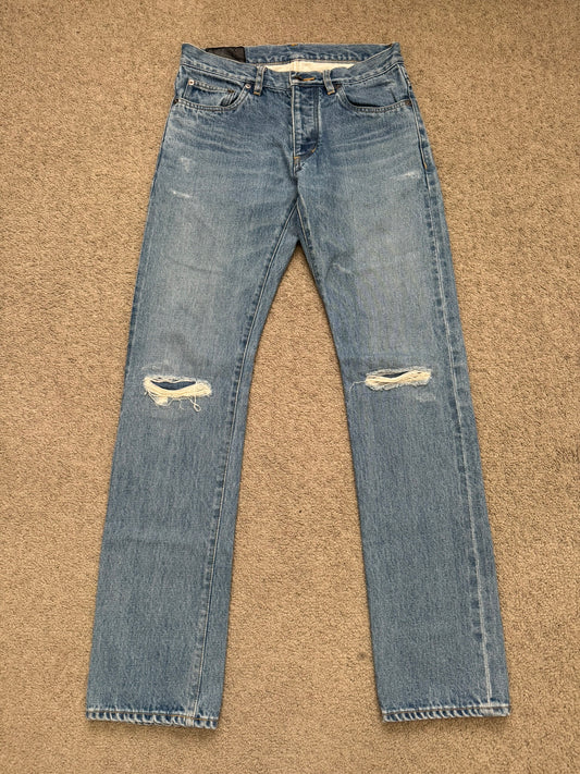 Kazuyuki Kumagai Attachment Selvedge Distressed Denim Jeans