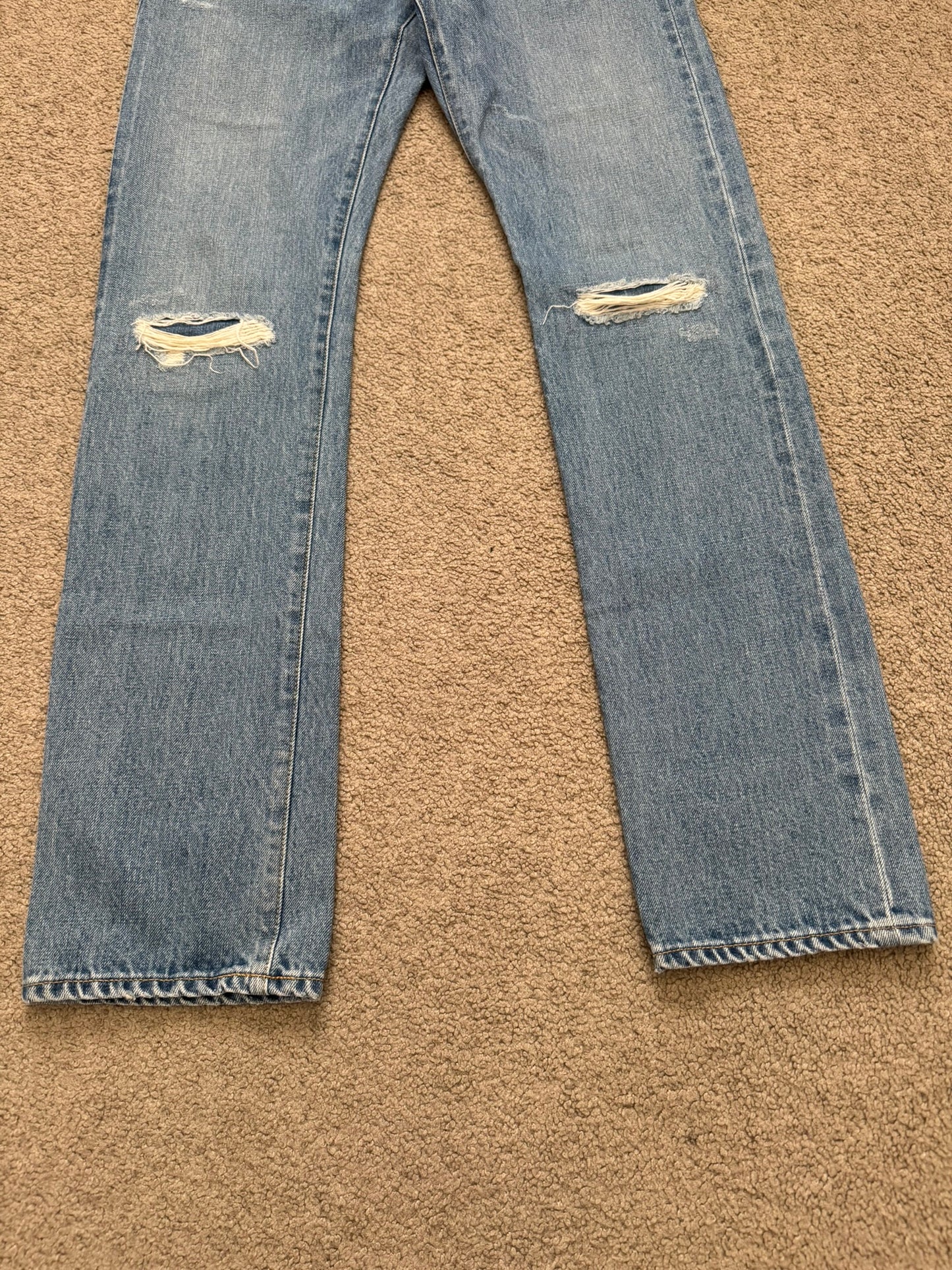 Kazuyuki Kumagai Attachment Selvedge Distressed Denim Jeans