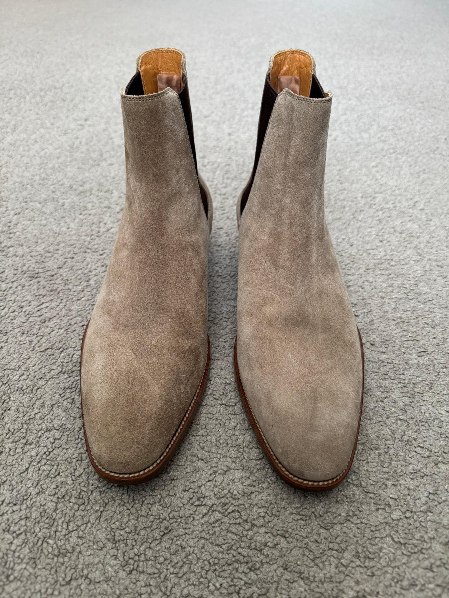 FW16 Saint Laurent by Hedi Slimane Beige Wyatt 30mm Chelsea Boots