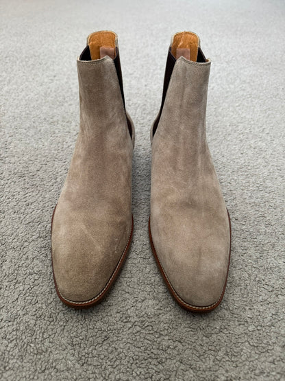FW16 Saint Laurent by Hedi Slimane Beige Wyatt 30mm Chelsea Boots