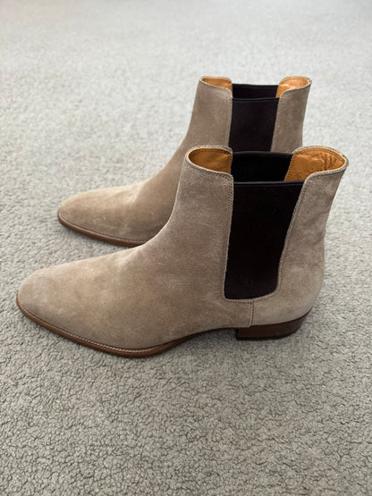 FW16 Saint Laurent by Hedi Slimane Beige Wyatt 30mm Chelsea Boots