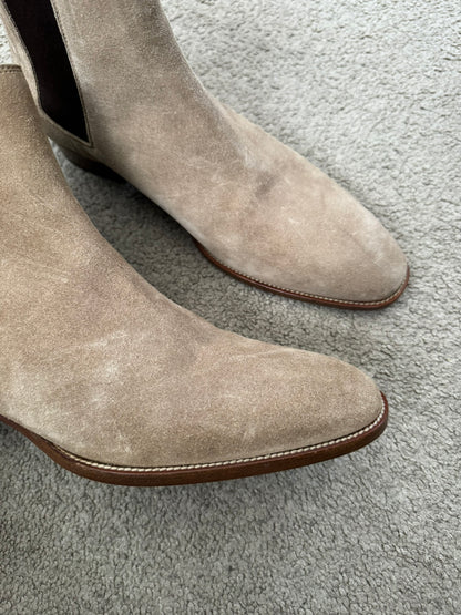 FW16 Saint Laurent by Hedi Slimane Beige Wyatt 30mm Chelsea Boots