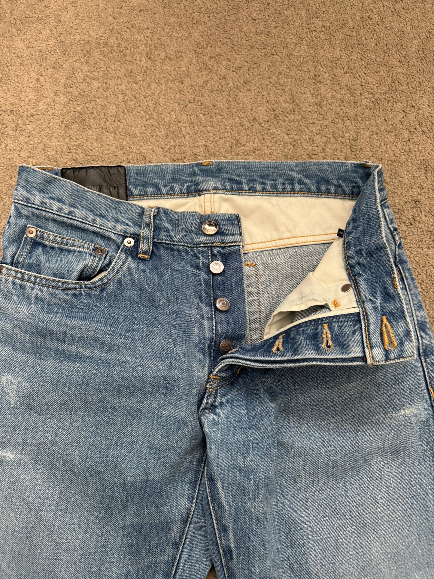 Kazuyuki Kumagai Attachment Selvedge Distressed Denim Jeans