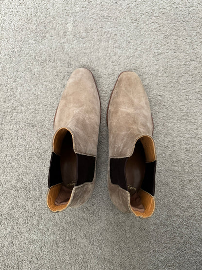 FW16 Saint Laurent by Hedi Slimane Beige Wyatt 30mm Chelsea Boots