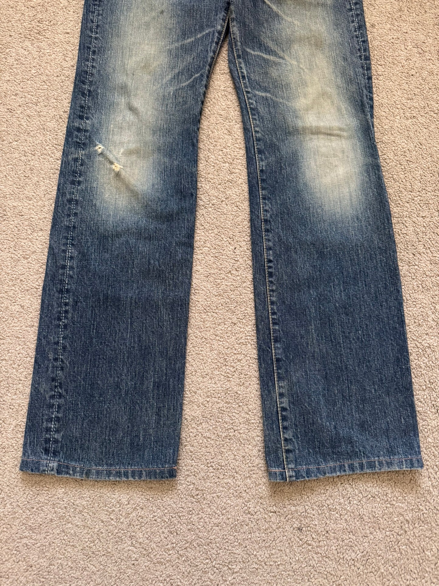 Hysteric Glamour Distressed Studded Flared Denim Jeans