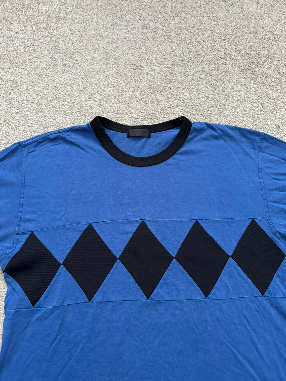 SS03 Comme Des Garcons Homme Plus Blue Argyle Ringer T Shirt