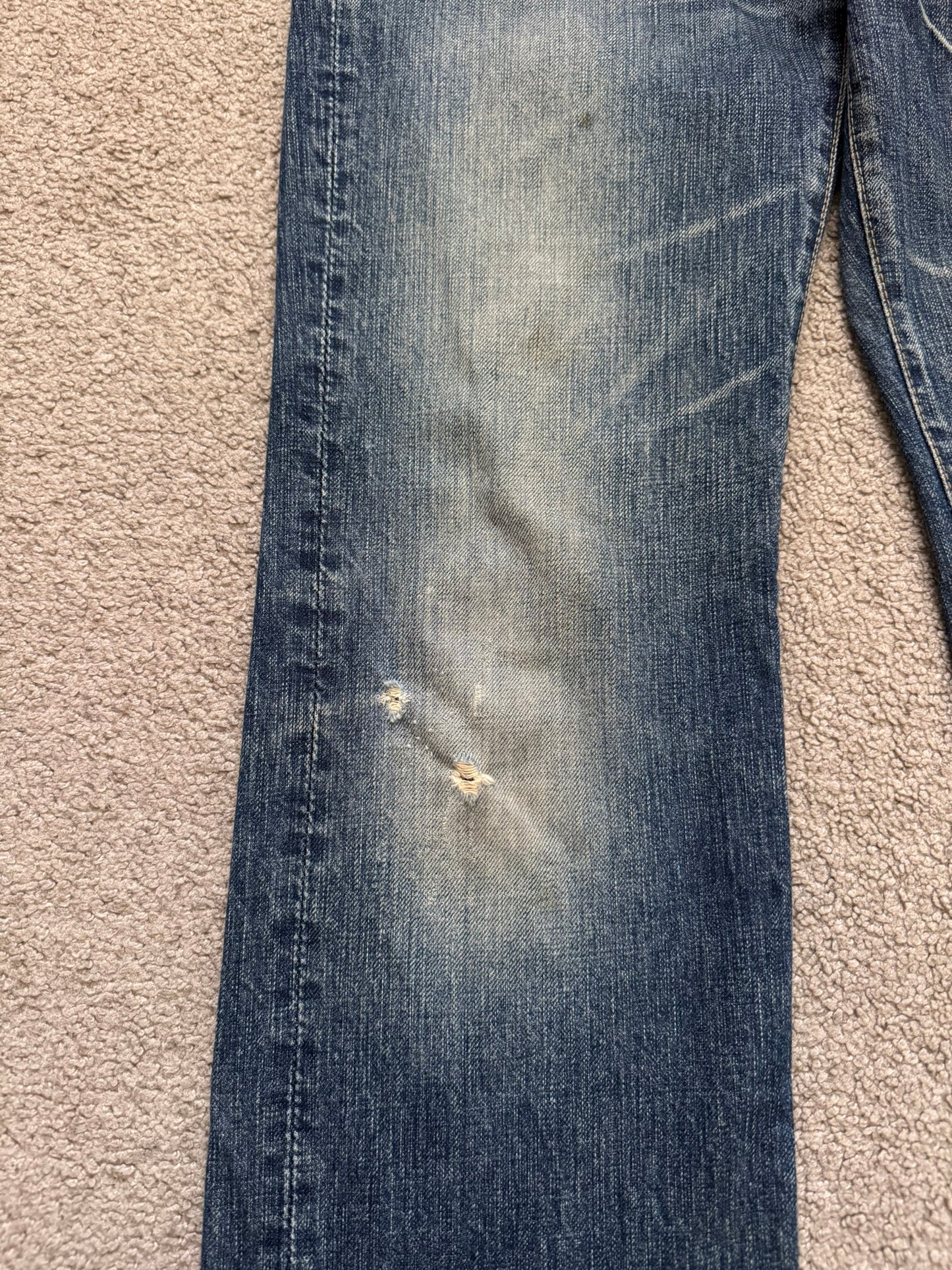 Hysteric Glamour Distressed Studded Flared Denim Jeans