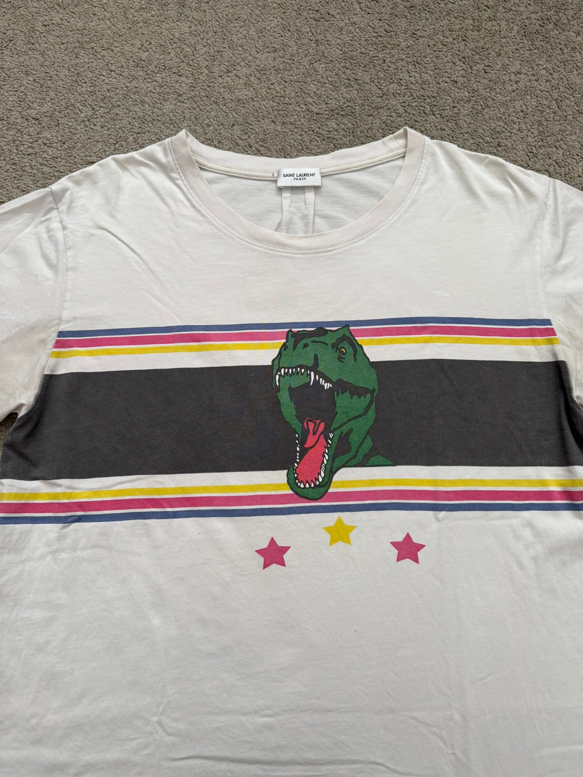 SS16 Saint Laurent by Hedi Slimane T-Rex Dinosaur T Shirt