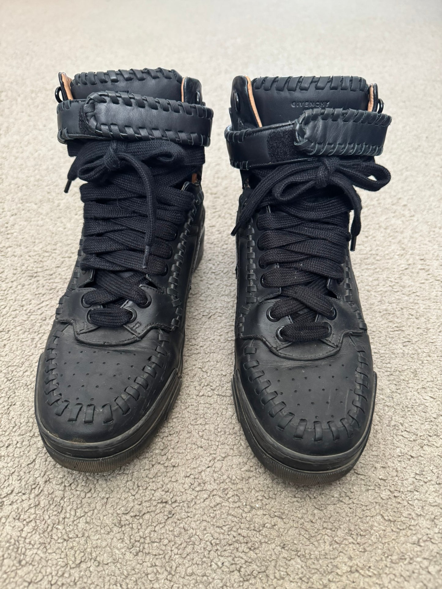 FW14 Givenchy by Riccardo Tisci Tyson Braided Leather High Top Sneakers