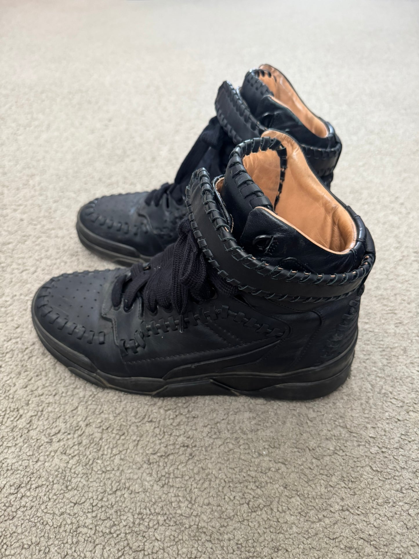 FW14 Givenchy by Riccardo Tisci Tyson Braided Leather High Top Sneakers