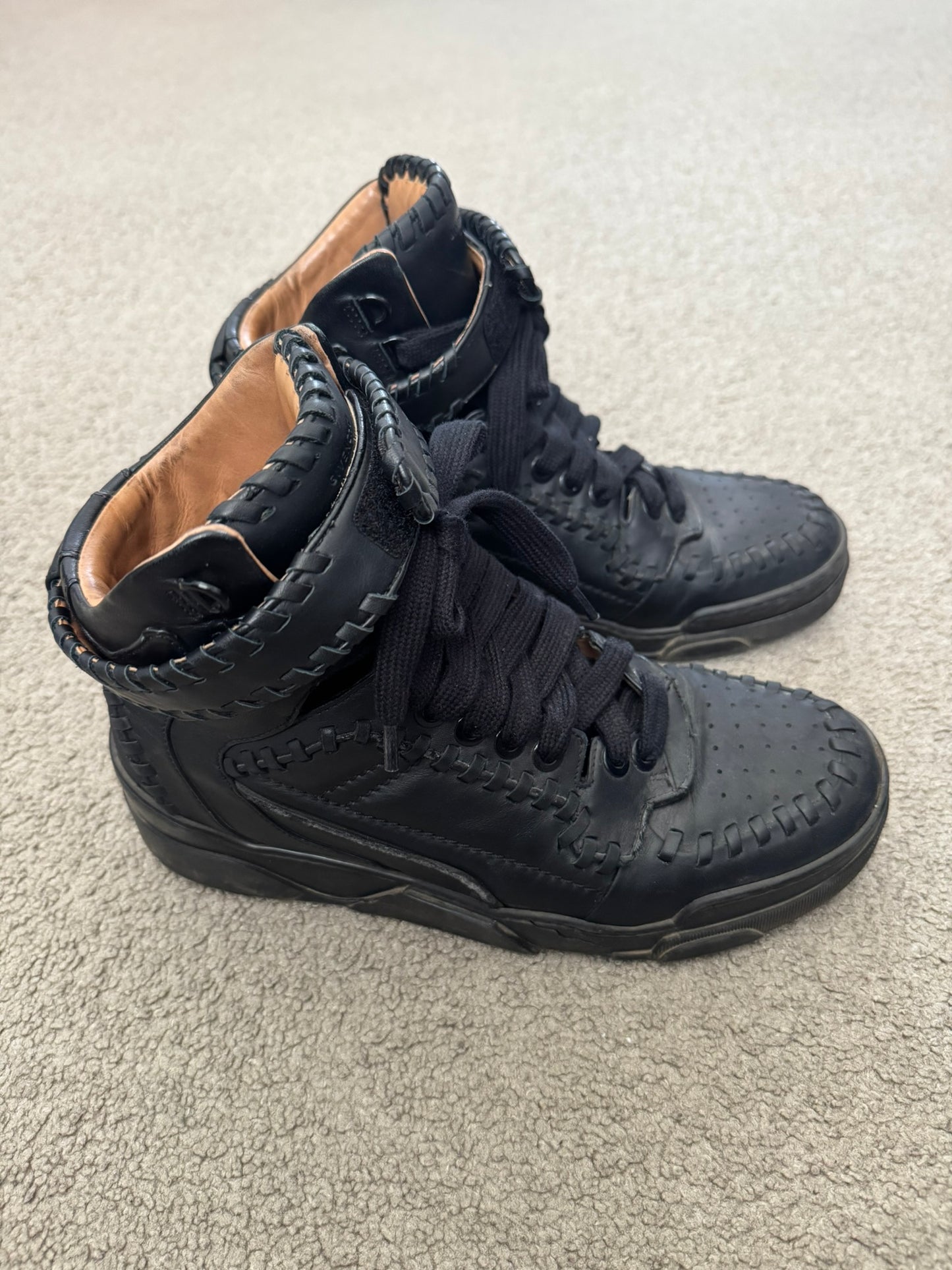 FW14 Givenchy by Riccardo Tisci Tyson Braided Leather High Top Sneakers