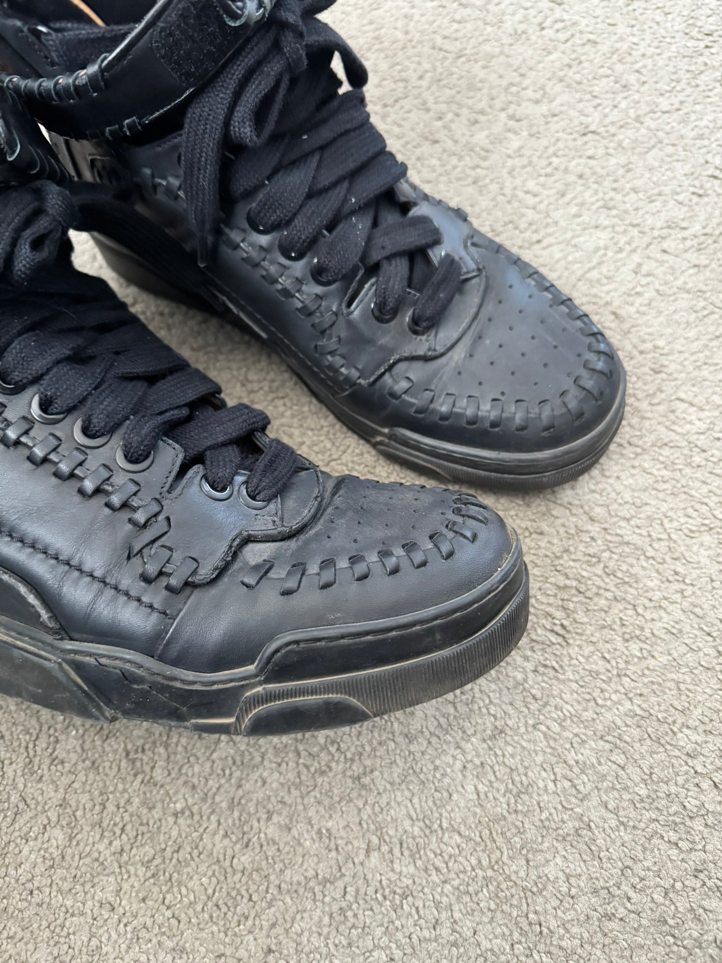 FW14 Givenchy by Riccardo Tisci Tyson Braided Leather High Top Sneakers