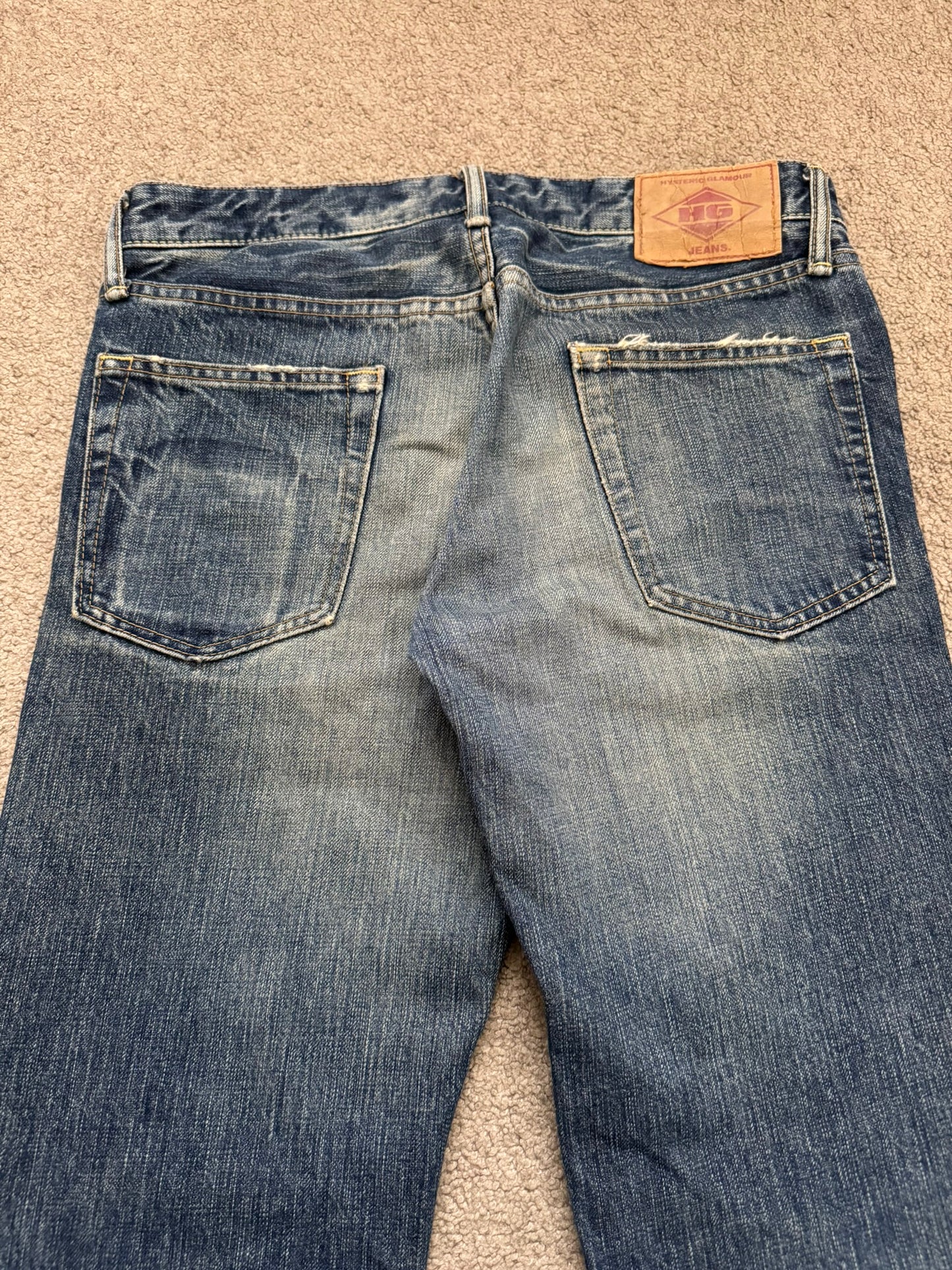 Hysteric Glamour Distressed Studded Flared Denim Jeans