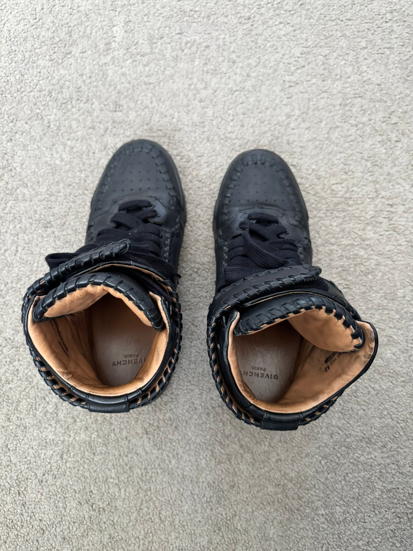 FW14 Givenchy by Riccardo Tisci Tyson Braided Leather High Top Sneakers