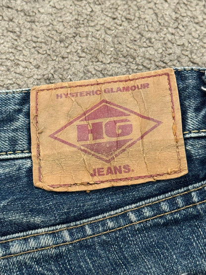 Hysteric Glamour Distressed Studded Flared Denim Jeans