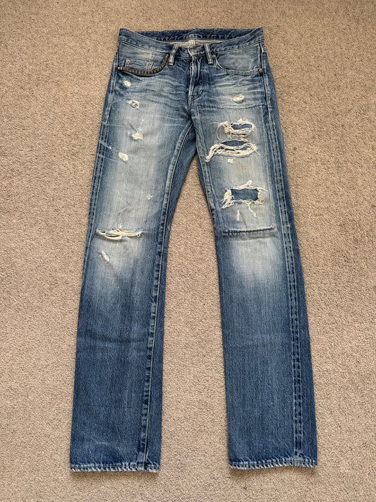 Hysteric Glamour Distressed Patch Studded Denim Jeans