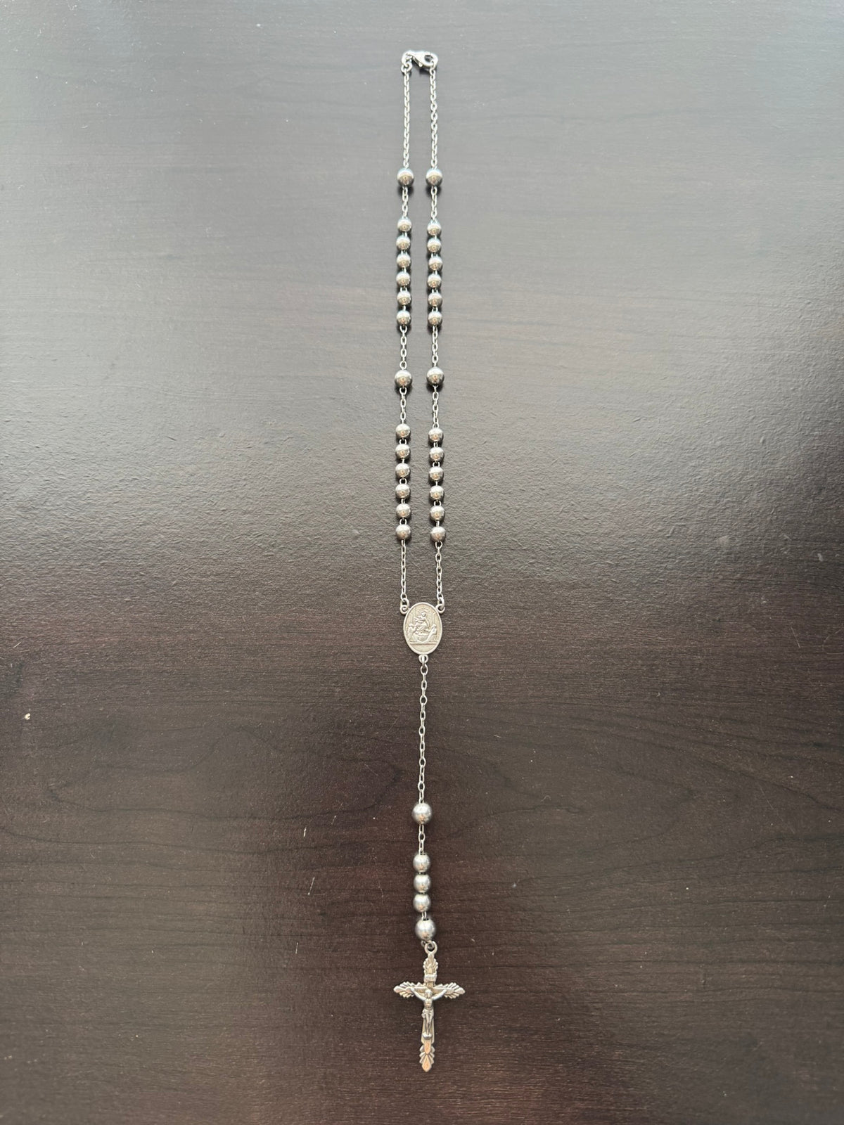 Dolce & Gabbana .925 Sterling Silver Rosary Cross Necklace