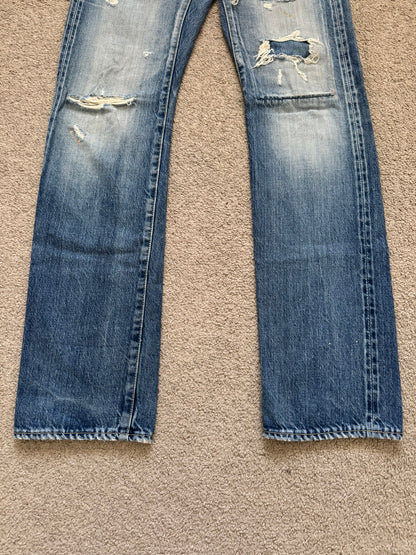 Hysteric Glamour Distressed Patch Studded Denim Jeans