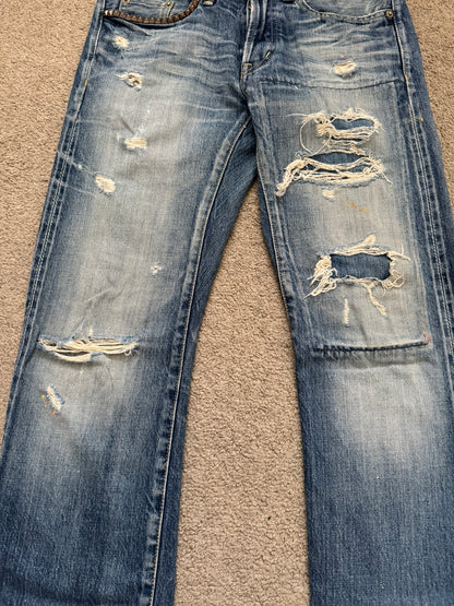 Hysteric Glamour Distressed Patch Studded Denim Jeans