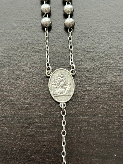 Dolce & Gabbana .925 Sterling Silver Rosary Cross Necklace