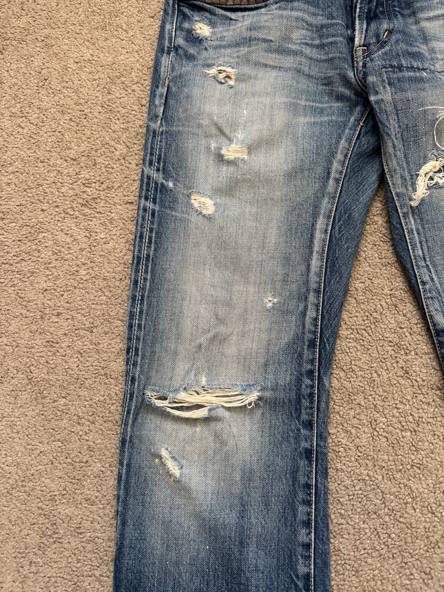 Hysteric Glamour Distressed Patch Studded Denim Jeans