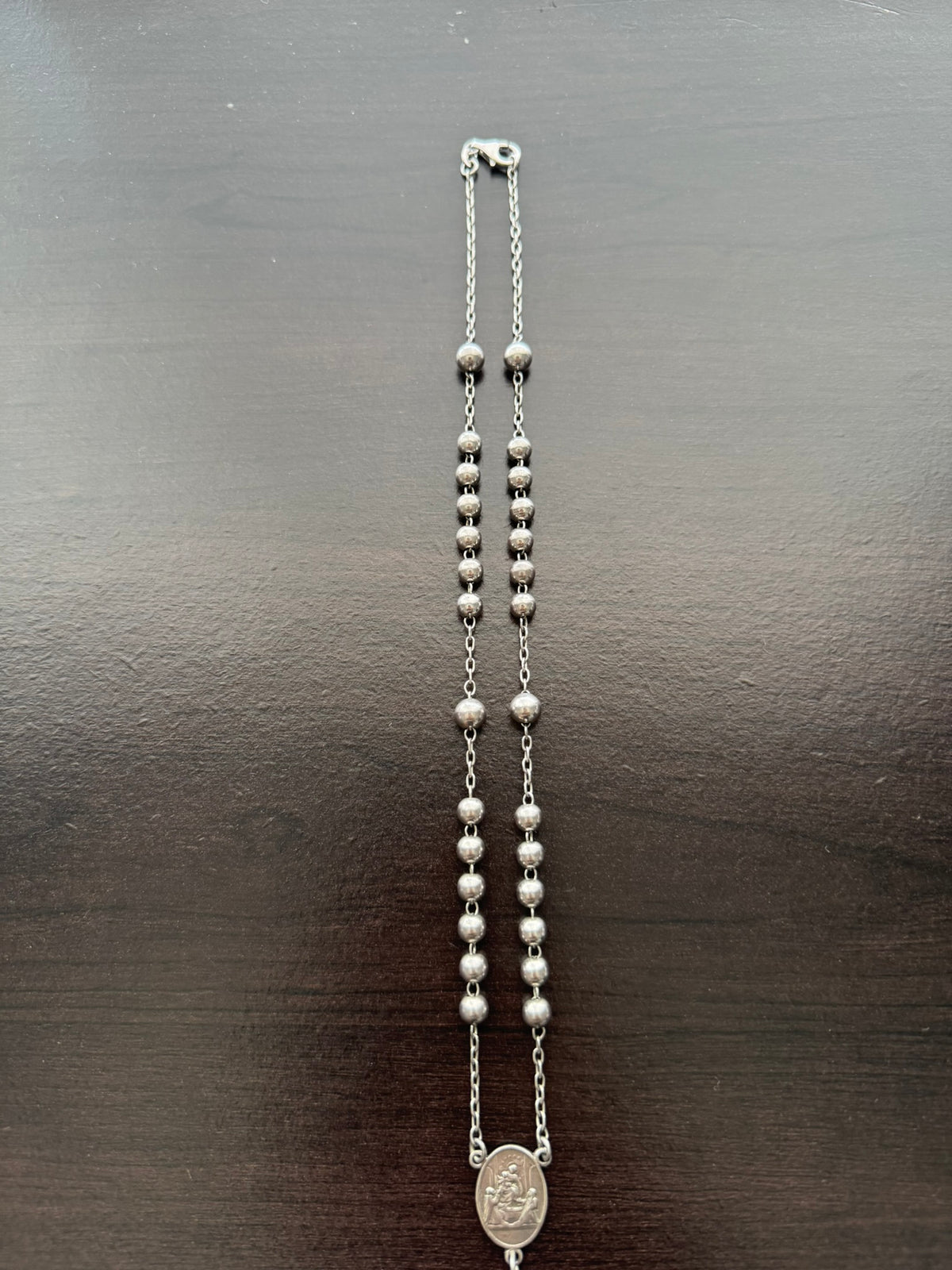 Dolce & Gabbana .925 Sterling Silver Rosary Cross Necklace