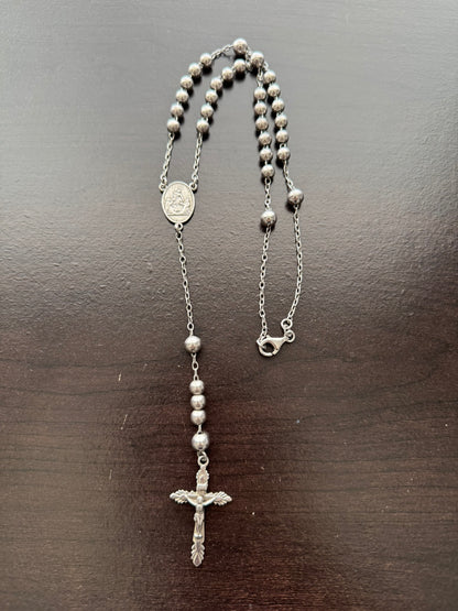 Dolce & Gabbana .925 Sterling Silver Rosary Cross Necklace