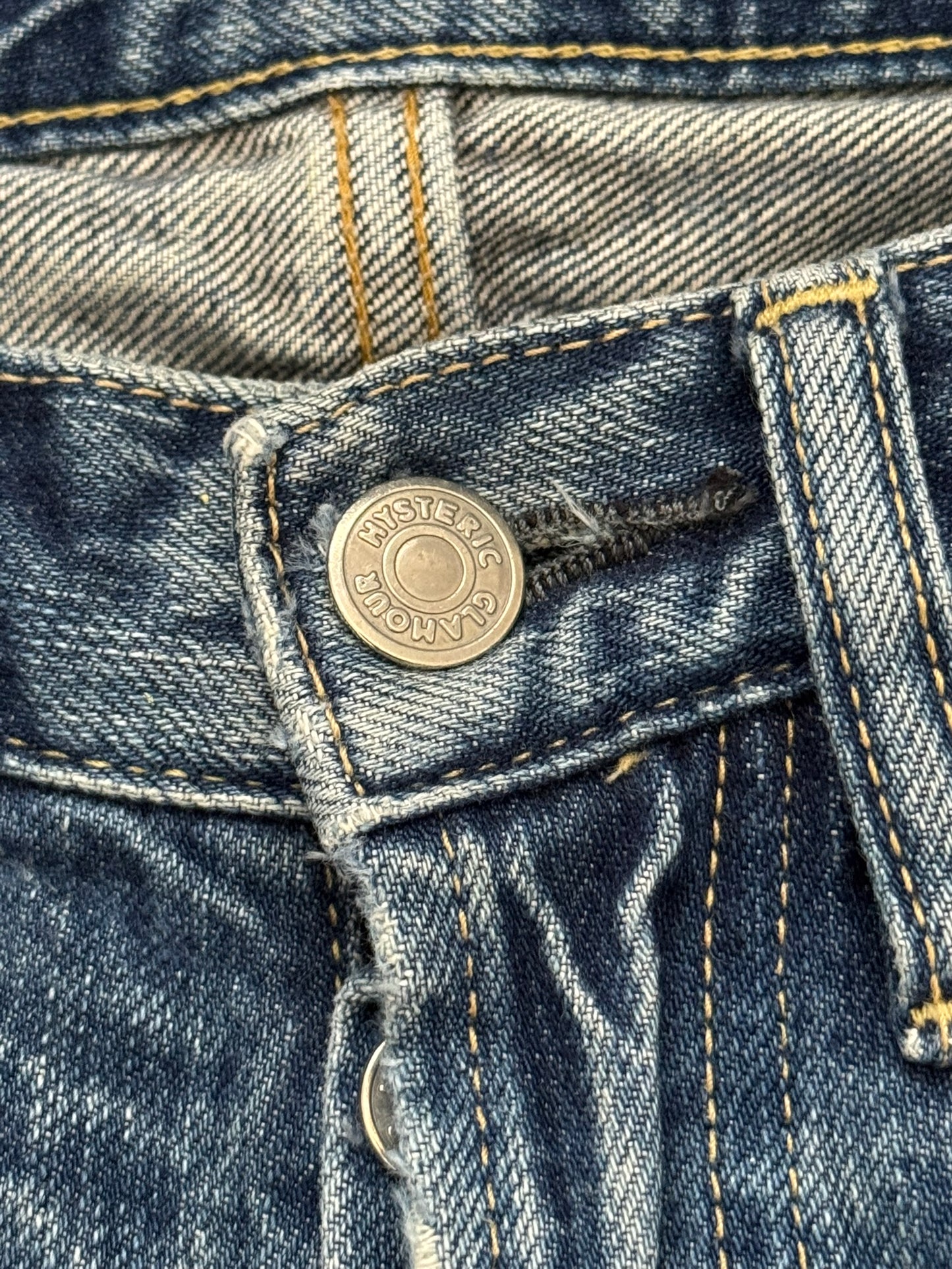 Hysteric Glamour Distressed Patch Studded Denim Jeans