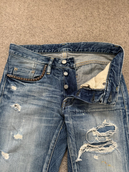 Hysteric Glamour Distressed Patch Studded Denim Jeans