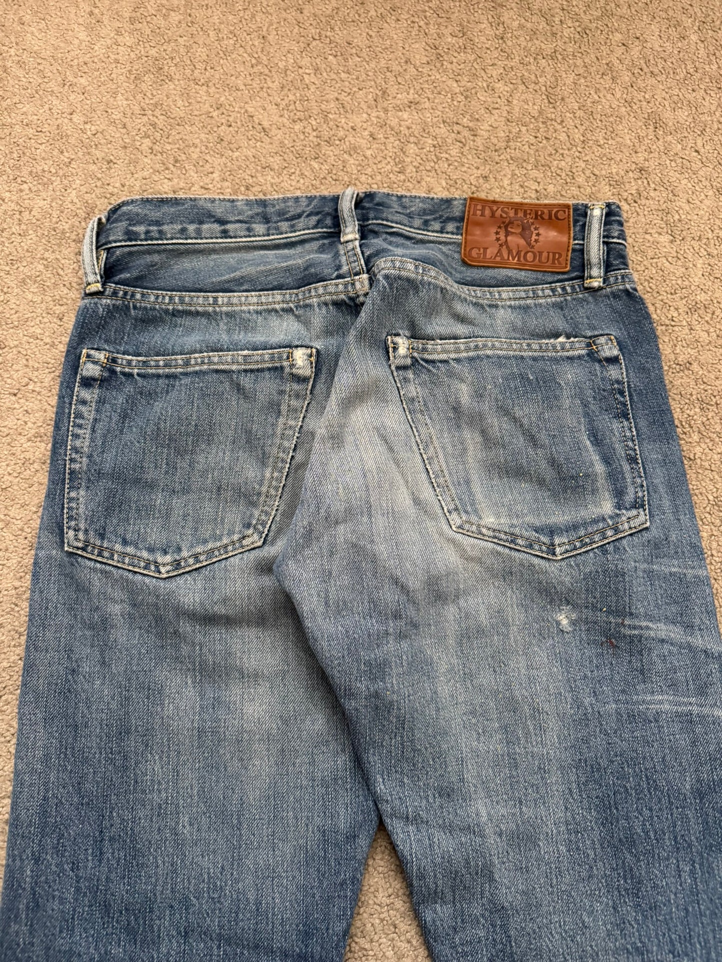 Hysteric Glamour Distressed Patch Studded Denim Jeans