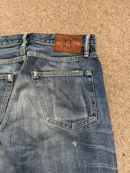 Hysteric Glamour Distressed Patch Studded Denim Jeans