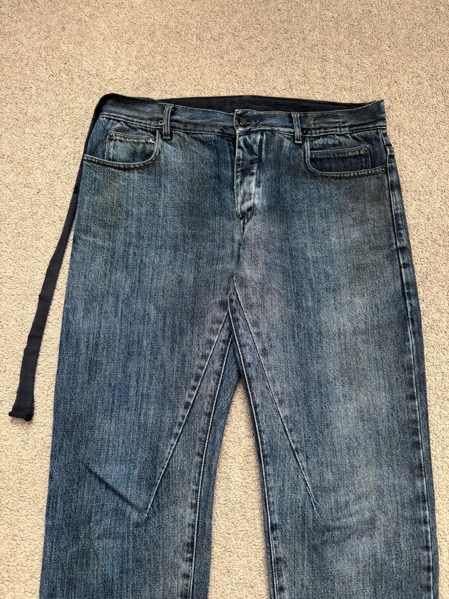 FW11 Rick Owens DRKSHDW "Limo" Dirty Blue Detroit Cut Denim Jean