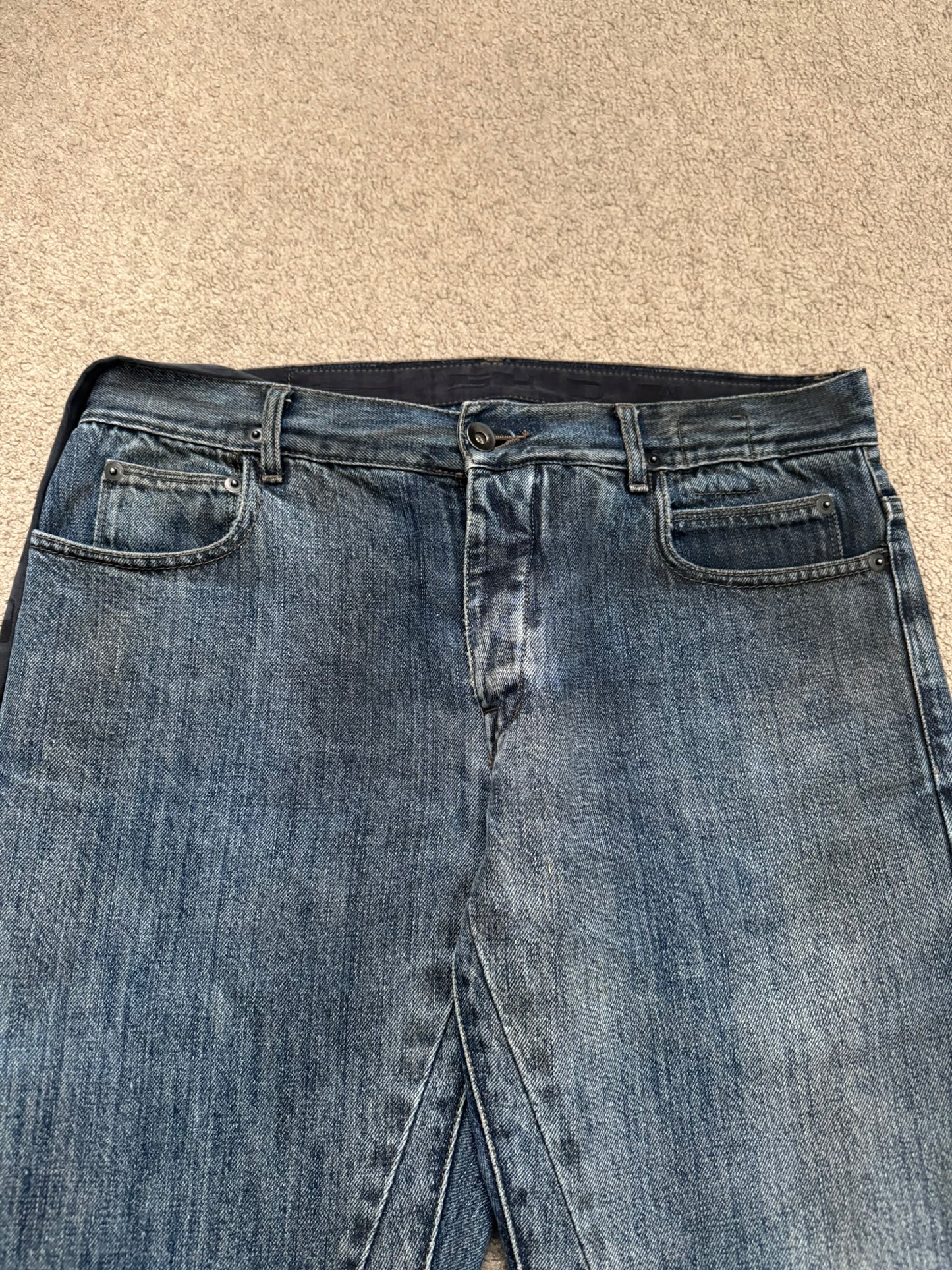 FW11 Rick Owens DRKSHDW "Limo" Dirty Blue Detroit Cut Denim Jean