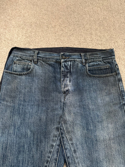 FW11 Rick Owens DRKSHDW "Limo" Dirty Blue Detroit Cut Denim Jean