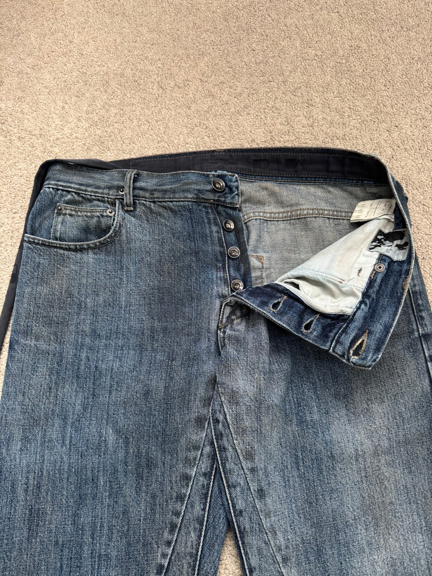 FW11 Rick Owens DRKSHDW "Limo" Dirty Blue Detroit Cut Denim Jean