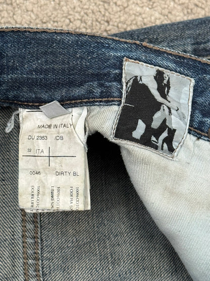 FW11 Rick Owens DRKSHDW "Limo" Dirty Blue Detroit Cut Denim Jean