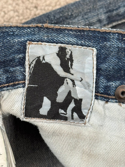 FW11 Rick Owens DRKSHDW "Limo" Dirty Blue Detroit Cut Denim Jean