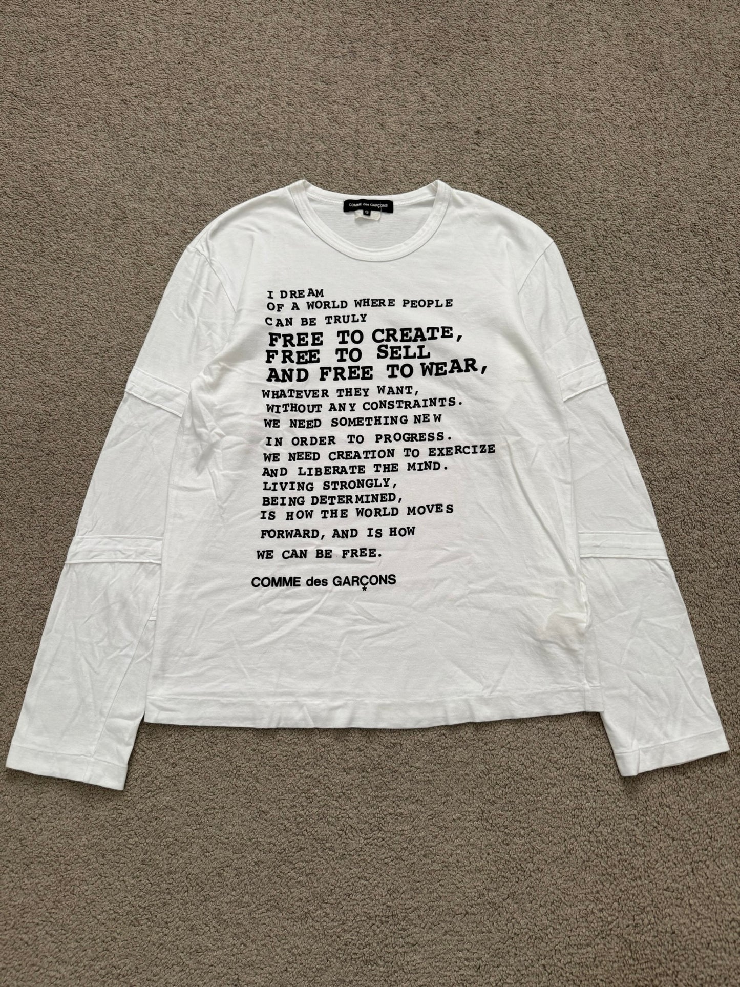 SS10 Comme Des Garcons Dream Of World Poem Long Sleeve Shirt