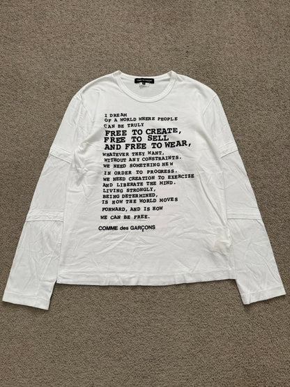 SS10 Comme Des Garcons Dream Of World Poem Long Sleeve Shirt
