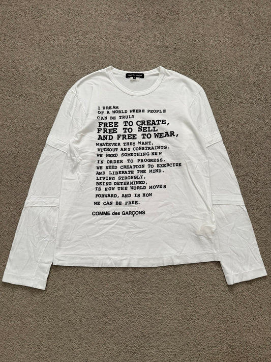 SS10 Comme Des Garcons Dream Of World Poem Long Sleeve Shirt